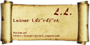 Leiner Lóránt névjegykártya